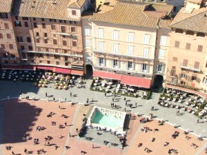 View of Il Campo from the tower of the Palazzo Pubblico